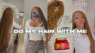 Do My Hair With Me  Passion twists with curls [upl. by Broeder164]