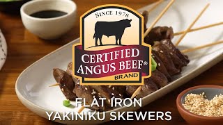 How to Make Yakiniku Skewers  Flat Iron Steak Recipe [upl. by Eskill576]