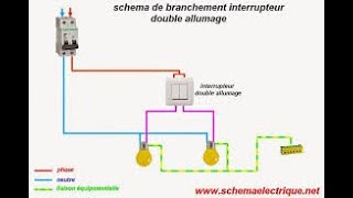 comment brancher un interrupteur double allumage [upl. by Ahsiuqet488]