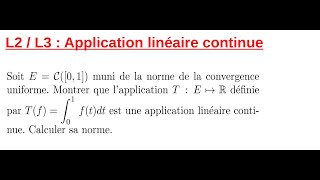 Application linéaire continue Exercice corrigé [upl. by Klein]