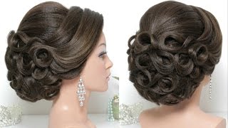 Bridal hairstyle for long hair tutorial Updo for wedding [upl. by Cybill]