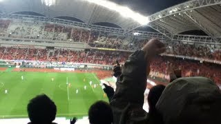 アルビ最終節（Ｊ１残留決定）ゴール時の観客席の熱狂！ 20121201 [upl. by Nayrda]