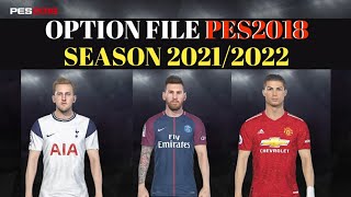 OPTION FILE PES2018 SEASON 20212022  PS4  PS5 [upl. by Yrrah]