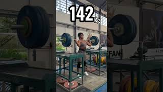 142 kg weightlifting ☠️💪🥶ytshorts shorts [upl. by Lounge498]