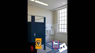 Premier league clubs fight in restroom football liverpool wolverhampton ipswichtown tottenham [upl. by Hadik]