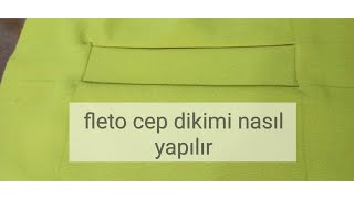 Çok pratik kolay tek fleto cep nasıl yapılırHow to sew very practical and easy single fillet pocket [upl. by Arabrab]