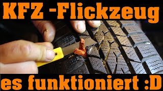 KFZ  Reifenflickset  Flickzeug und das Loch ist dicht 😀🔧 [upl. by Berry]