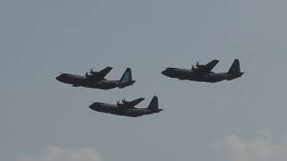 RAF C130J Hercules Farewell Flypast Lynhem  15623 [upl. by Ajiak]