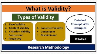 What is Validity in Research Types of ValidityFaceContentCriterionConstruct Validity [upl. by Crescen]