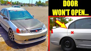 FIXING A STUCK DOOR 2002 7th Gen Honda Civic Lx [upl. by Langer815]