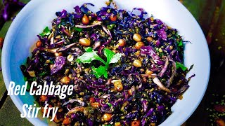 Red Cabbage Stir Fry  Red Cabbage Salad  Flavourful Food By Priya [upl. by Iloj]