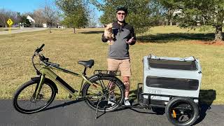 I TOOK MY PET WITH ME ON MY EBIKE  MOKWHEEL CARGO  PET TRAILER REVIEW [upl. by Tal623]