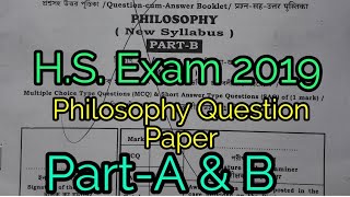 HS Exam 2019 Philosophy Question PaperPartA amp PartBWBCHSE [upl. by Lavotsirc987]