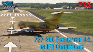 FlightSim Studios 727200 Freighter ILS in IFR Conditions [upl. by Brooking]