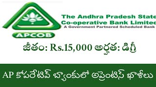 AP State Cooperative Banks Apprentice Notification  కోపరేటివ్ బ్యాంకు లో అప్రెంటిస్ ఖాళీలు [upl. by Alastair182]