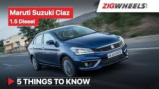 Maruti Suzuki Ciaz 15 Diesel 2019  Road Test Review  5 Things You Need to Know  ZigWheelscom [upl. by Hanimay]