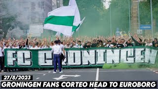 GRONINGEN FANS CORTEO HEAD TO EUROBORG  FC Groningen vs Willem II 2782023 [upl. by Danyette419]