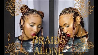 COMMENT FAIRE LES TRESSES AFRICAINE SEULE  Braids alone [upl. by Arimihc]