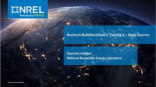 ResStock BuildStockQuery Training 3 – Basic Queries [upl. by Aihseuqram792]