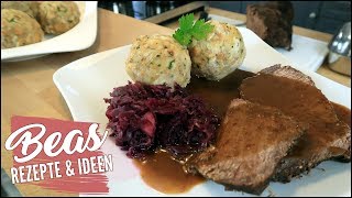 Perfekter Rheinischer Sauerbraten Rezept  Einlegen und braten  Mit Semmelknödel und Rotkohl [upl. by Kemble]