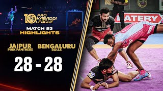 Jaipur Pink Panthers and Bengaluru Bulls Engage in Thrilling Tie  PKL 10 Highlights Match 93 [upl. by Nongim]