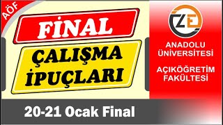 AÖF Finale Nasıl Çalışmalı Hangi Ünitelerden Gelir Nasıl Geçerim [upl. by Carolee]