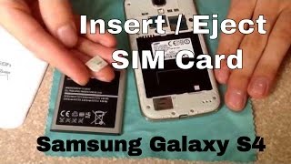 How to insert and remove a SIM card samsung galaxy S4 [upl. by Mariana]