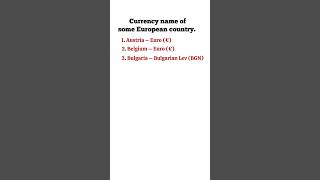 Currency name of some European country shorts shots Finance euro educational [upl. by Farnham856]