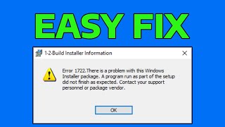 How To Fix Windows Installer 1722 Error [upl. by Anerev442]