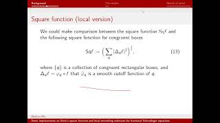 On Steins sq func and local smoothing estimates for frac Schrodinger eqns by Shukun Wu Caltech [upl. by Klusek]