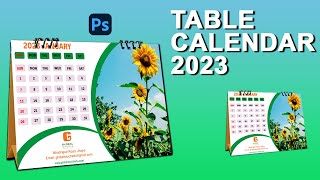 Professional Photo Desk Calendar Design  Table Calendar Design in Photoshop [upl. by Milty]