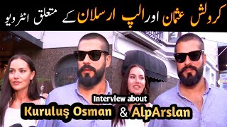 Burak and Fahriye interview about Kuruluş osman and Alparslan in Urdu and English  Latest Reviewz [upl. by Arand]