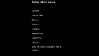 Anime Reborn codes PT 2 roblox codes animereborn [upl. by Boutis]