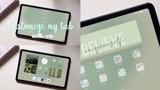 How I customized my Huawei tab  make your android tablet aesthetic  matcha theme [upl. by Sasnak]