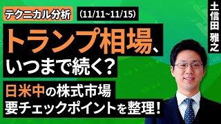 【テクニカル分析】今週の株式市場「トランプ相場」の余韻と日米中の動き～一喜一憂しやすい地合いで上値トライできるか？＜チャートで振り返る先週の株式市場と今週の見通＞（土信田 雅之）【楽天証券 トウシル】 [upl. by Veno]