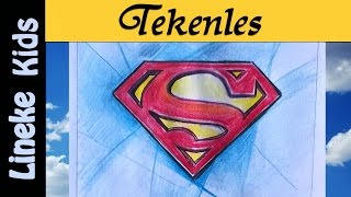 Superman Logo tekenen met potlood  Heel makkelijk [upl. by Isoj618]