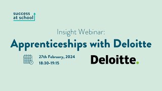 Apprenticeships with Deloitte [upl. by Iphigeniah186]