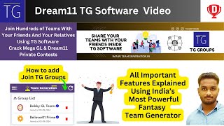 How to get Mega GL Teams Using TG Software Groups  Dream11 Prediction Teams  TG Software [upl. by Abernon309]