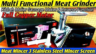 Full Automatic Grinder Meat Mincer 3 Stainless Steel Cutting Screen 1400Watt Full Copper Moter [upl. by Princess]