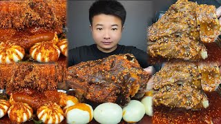 Mukbang Eating  Asmr Mukbang  Chinese food Spicy sheep head Egg Flammulina enoki mushrooms [upl. by Carling627]