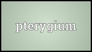 Pterygium Meaning [upl. by Esinwahs]