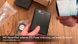 WD Recertified externe 3TB Platte Unboxing und erster Eindruck [upl. by Omsoc]