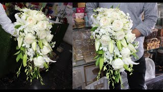 How to make a wedding flowers bouquet Wedding flowers bouquet tutorial [upl. by Rosati]