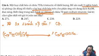 Một loại chất béo có chứa 75 tristearin về khối lượng Để sản xuất 3 nghìn bánh xà phòng cần dùng [upl. by Loomis681]