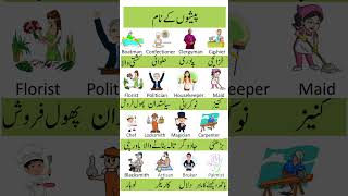 Learn Top Profession Names in English with Urdu Meanings  Vocabulary with Images  Smart Study Zone [upl. by Neri]