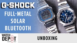 2x FULL METAL SOLAR BLUETOOTH GSHOCKs  GMB2100AD2AD amp GMWB5000D2D  Unboxing [upl. by Cirala]