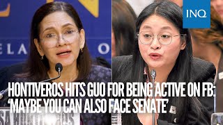 Hontiveros hits Guo for being active on FB ‘Maybe you can also face Senate’ [upl. by Elleirua]