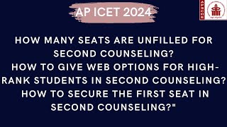 How many seats are unfilled for second counselling  web options for highrank students [upl. by Stearn]