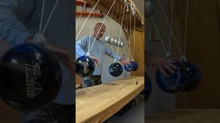 Newton’s Cradle made from bowling balls physics science [upl. by Tatianas351]