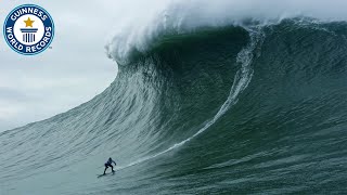 Largest wave surfed  Guinness World Records [upl. by Nyrol]